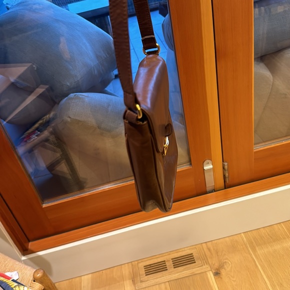 Holt Renfrew brown leather small satchel - Picture 3 of 4